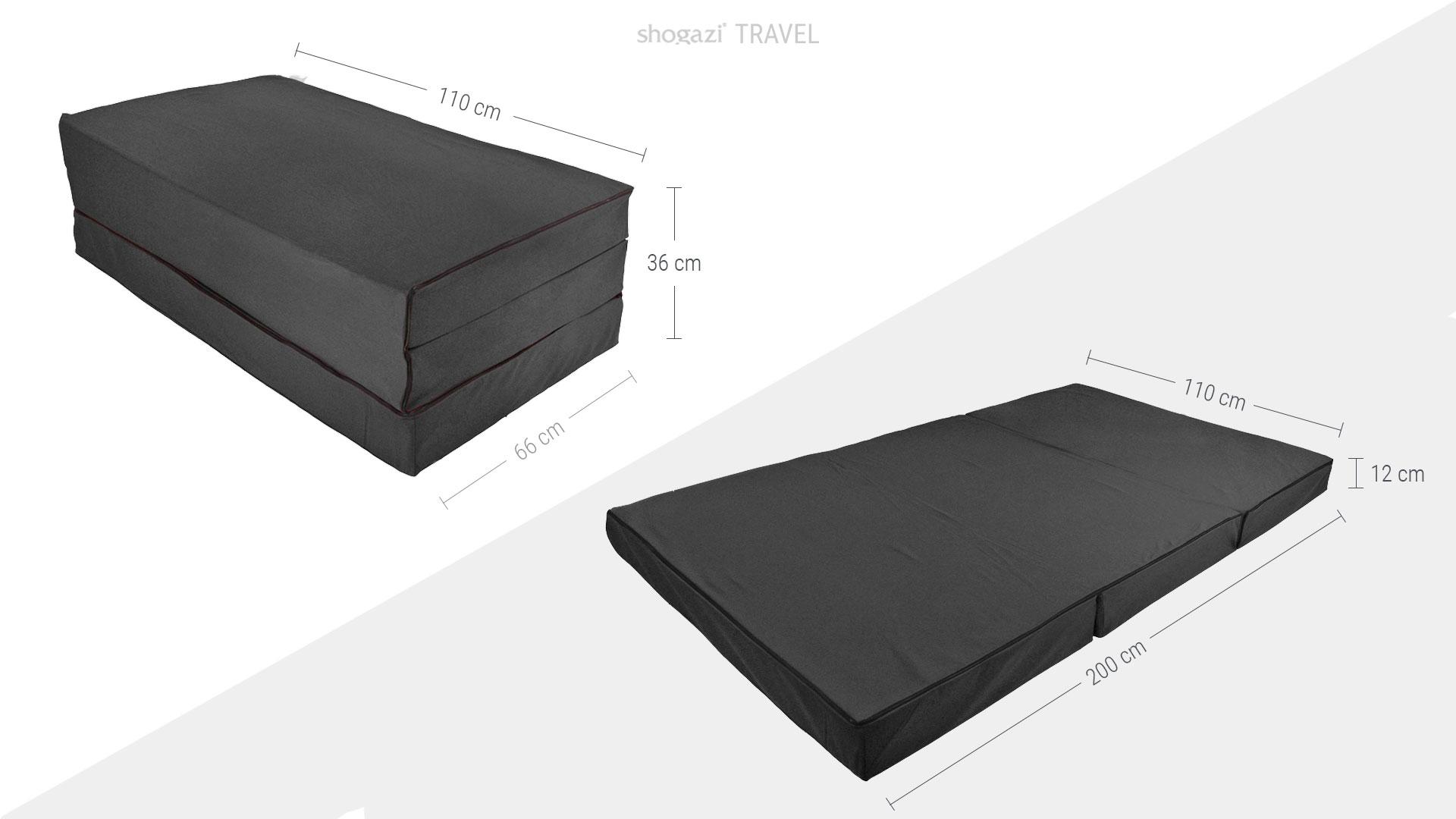 Gästematratze klappbar 110x200 cm in unterschiedlichen Größen mit waschbarem Baumwollbezug erhältlich