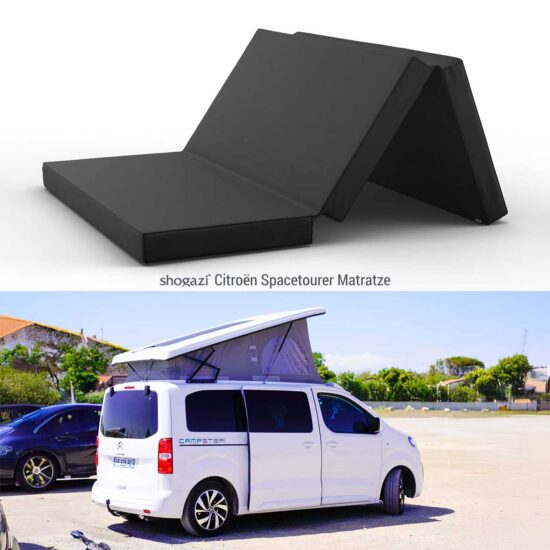 Citroën Spacetourer Matratze – Faltbare Fahrzeugmatratze vor Citroën Spacetourer Camper mit Aufstelldach