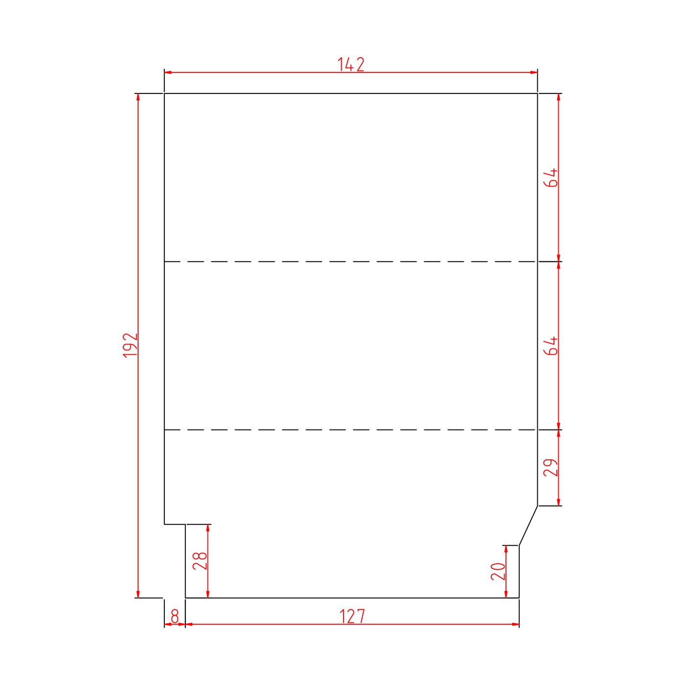 Zuschnittzeichnung Marco Polo Horizon Matratze 142 × 192 cm