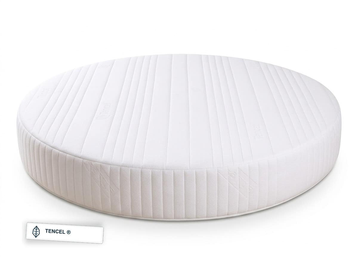 Runde Matratze LORDANA 25 cm hoch Tencel Bezug