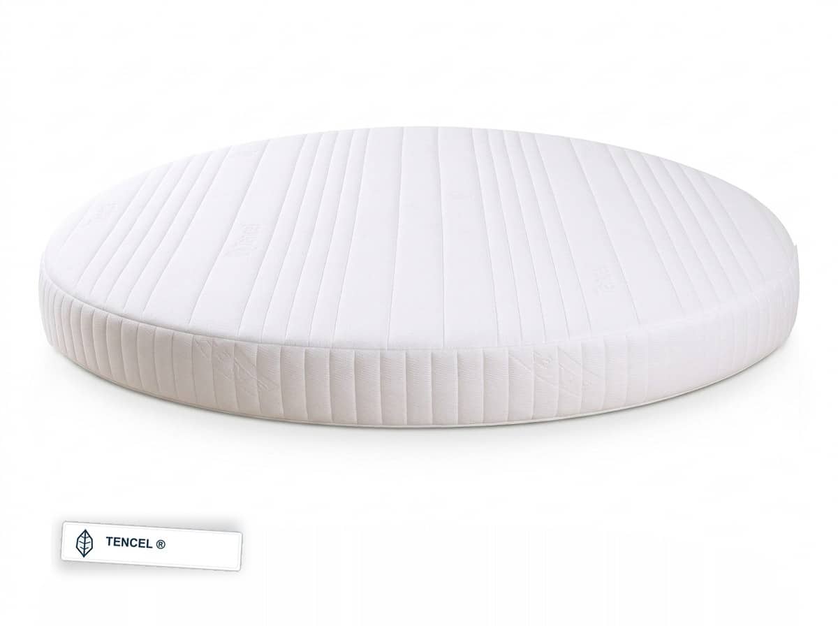 Runde Matratze LORDANA 14 cm hoch Tencel Bezug